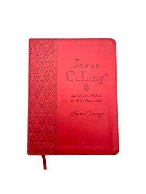Jesus Calling Daily Devotional Sarah Young Red Faux Leather Thomas Nelson 2011